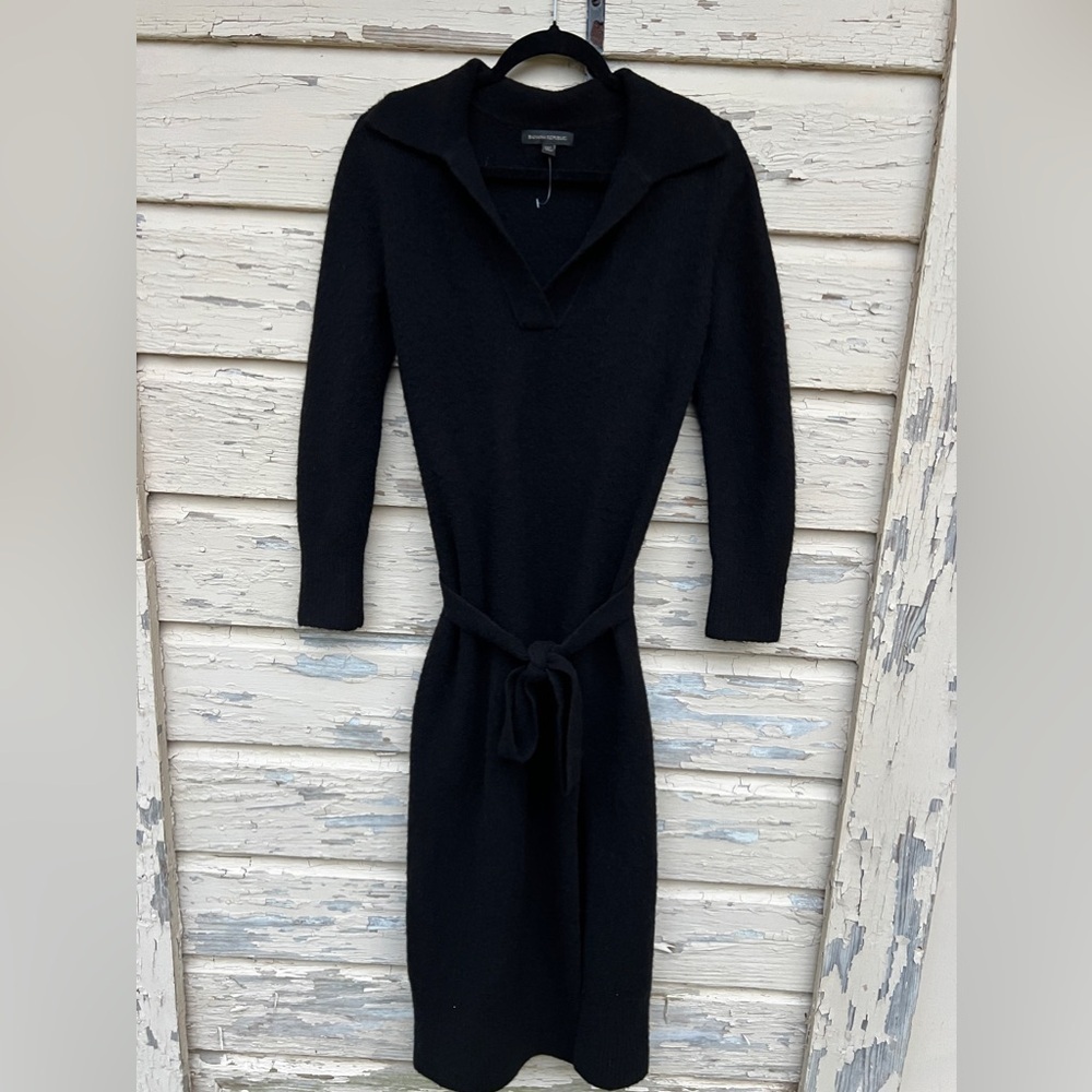 Banana Republic Career Office Luxury Wool Blend Johnny-Collar Sweater Midi Dress - Picture 6 of 11